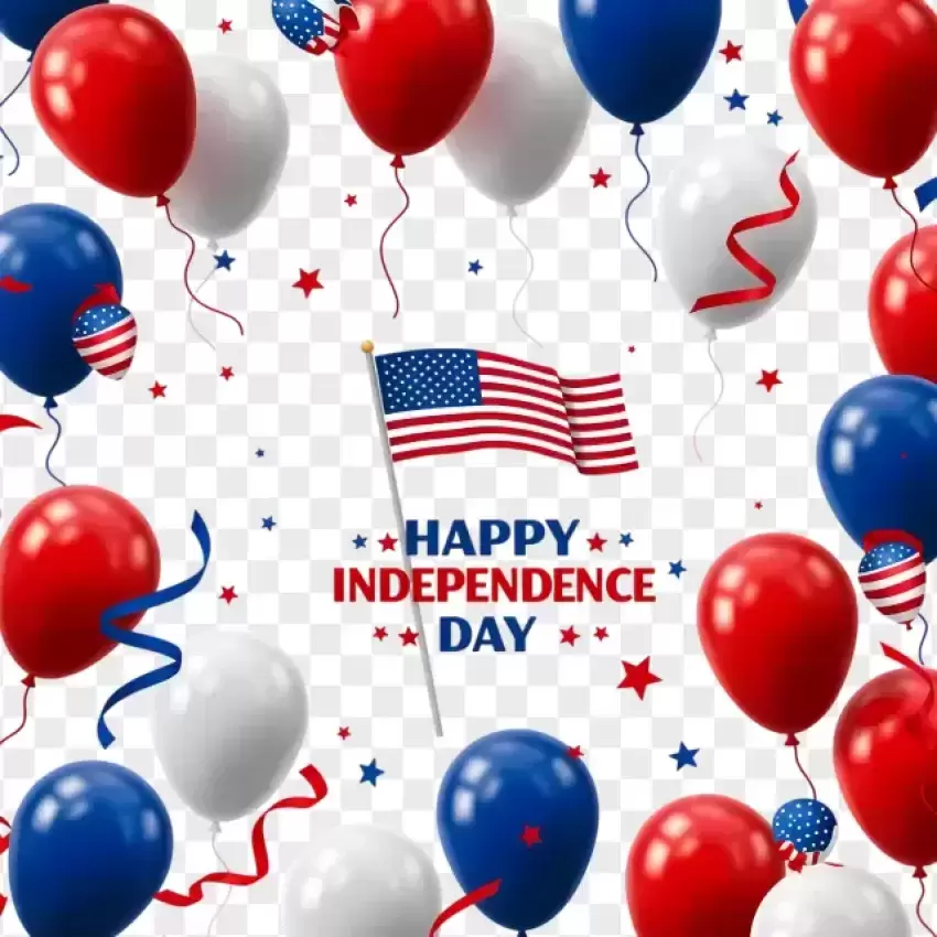 Happy Independence Day USA Balloons PNG