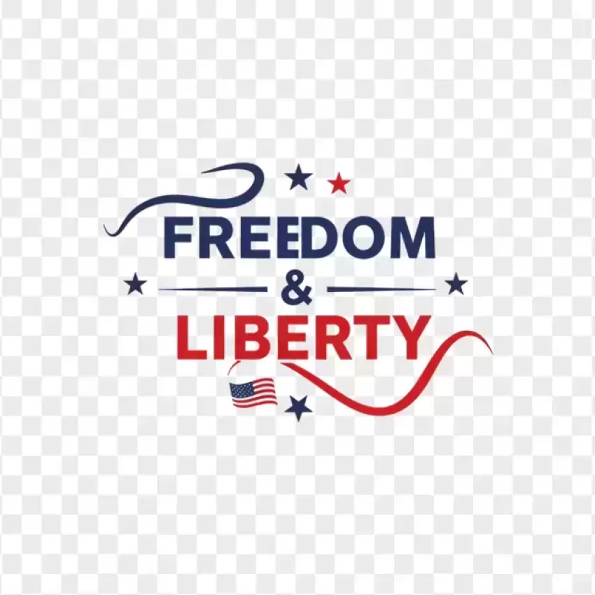 Freedom & Liberty Decorative Text PNG