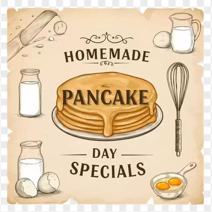 Homemade Pancake Day Specials Sign PNG