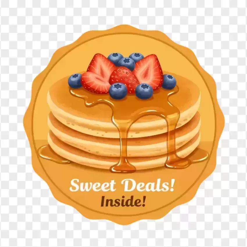 Sweet Deals Inside Pancake Promotion PNG