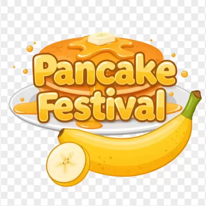 Pancake Festival with Banana and Syrup PNG