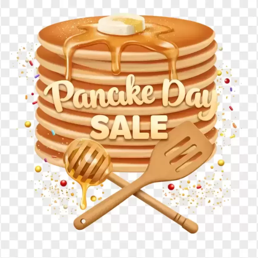 Pancake Day Sale Rustic Banner PNG