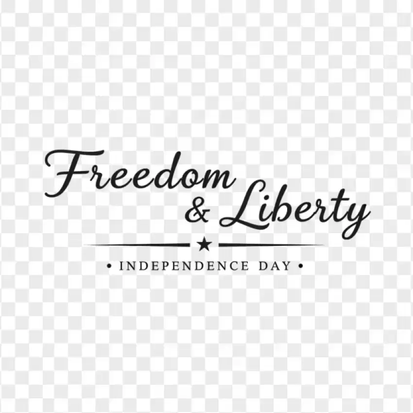 Freedom & Liberty Elegant Text PNG