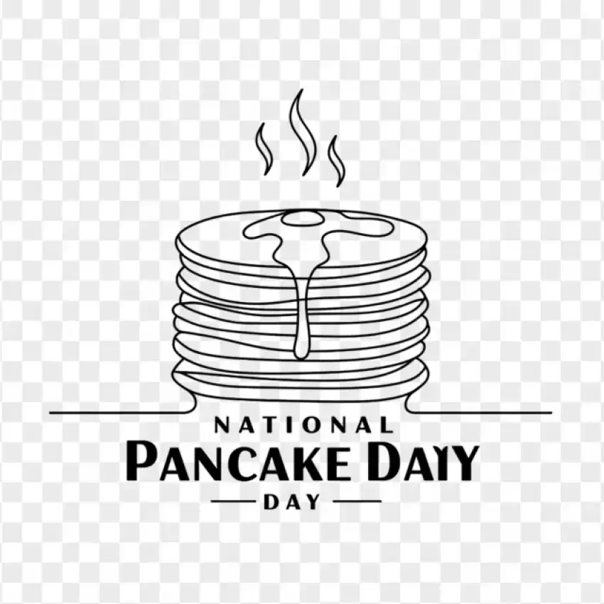 Simple National Pancake Day Stamp PNG