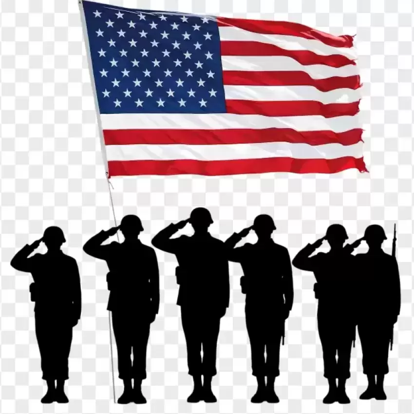 American Soldiers Silhouette Independence Day PNG