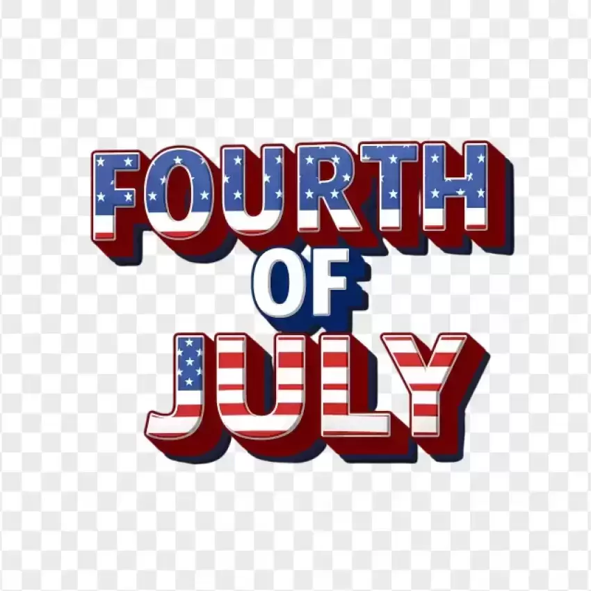 Fourth of July Bold Text PNG