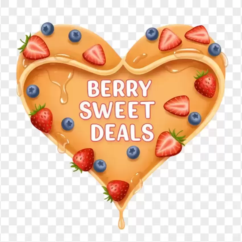 Berry Sweet Pancake Love Heart PNG