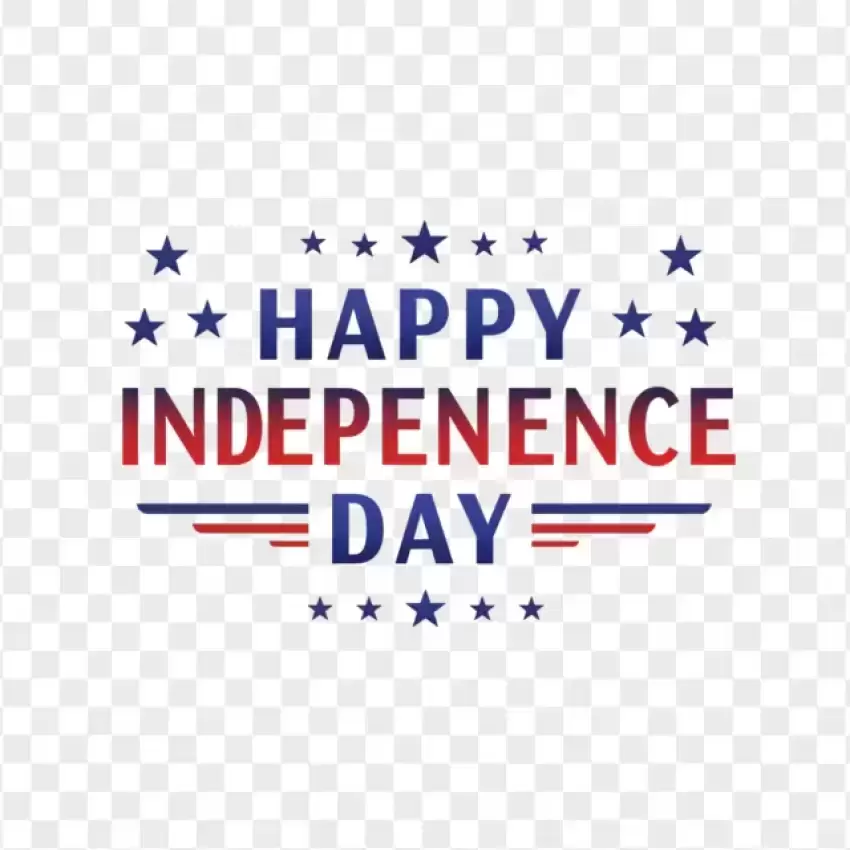 Happy Independence Day Stars and Stripes PNG