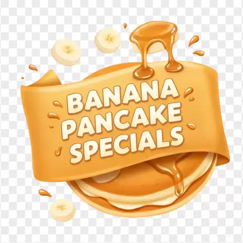 Banana Pancake Specials Banner PNG