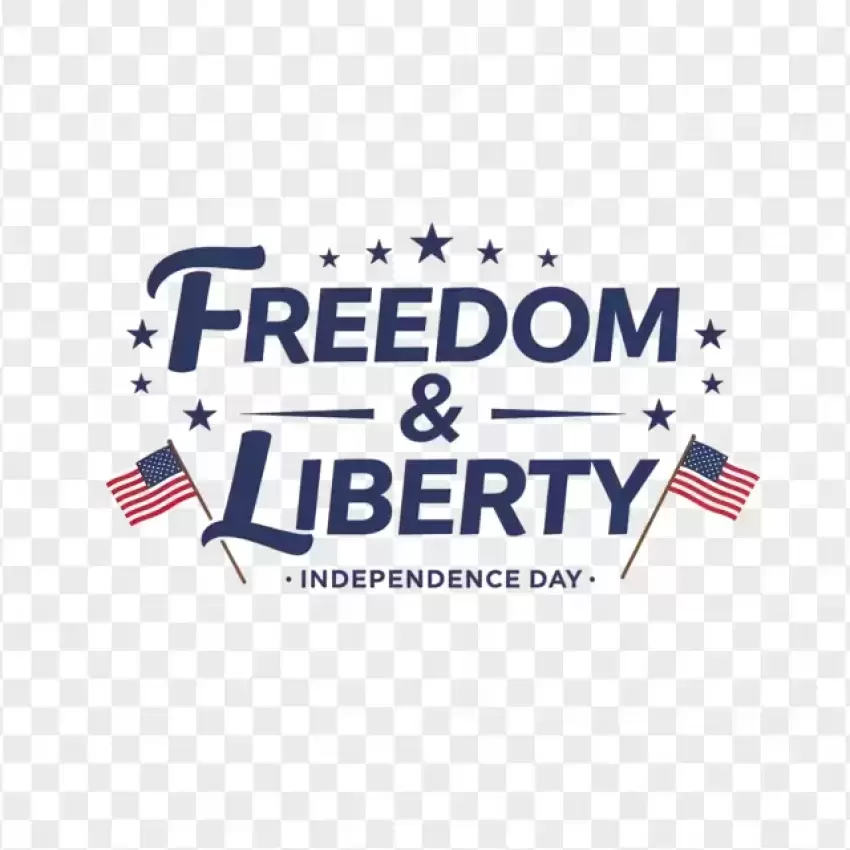 Freedom & Liberty Calligraphy PNG