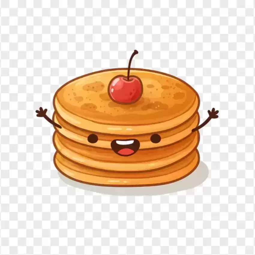 Pancake Stack with Butter and Syrup PNG