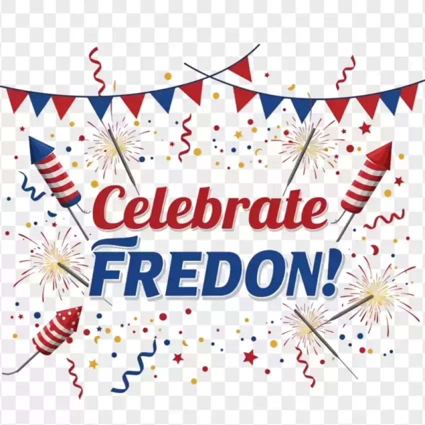 Celebrate Freedom Fireworks Banner PNG