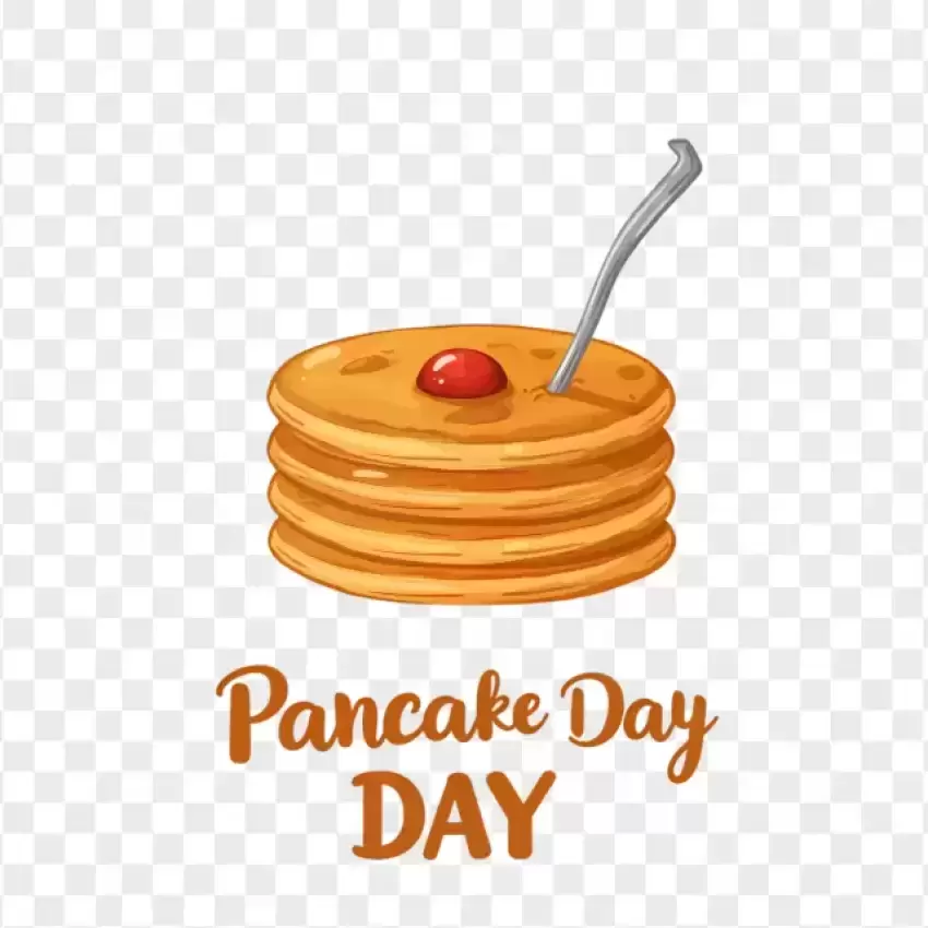 Classic Pancake Stack with Cherry PNG