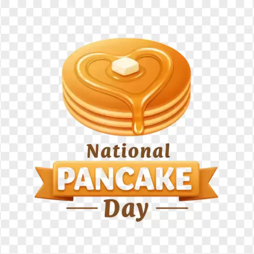 National Pancake Day Ribbon Badge PNG