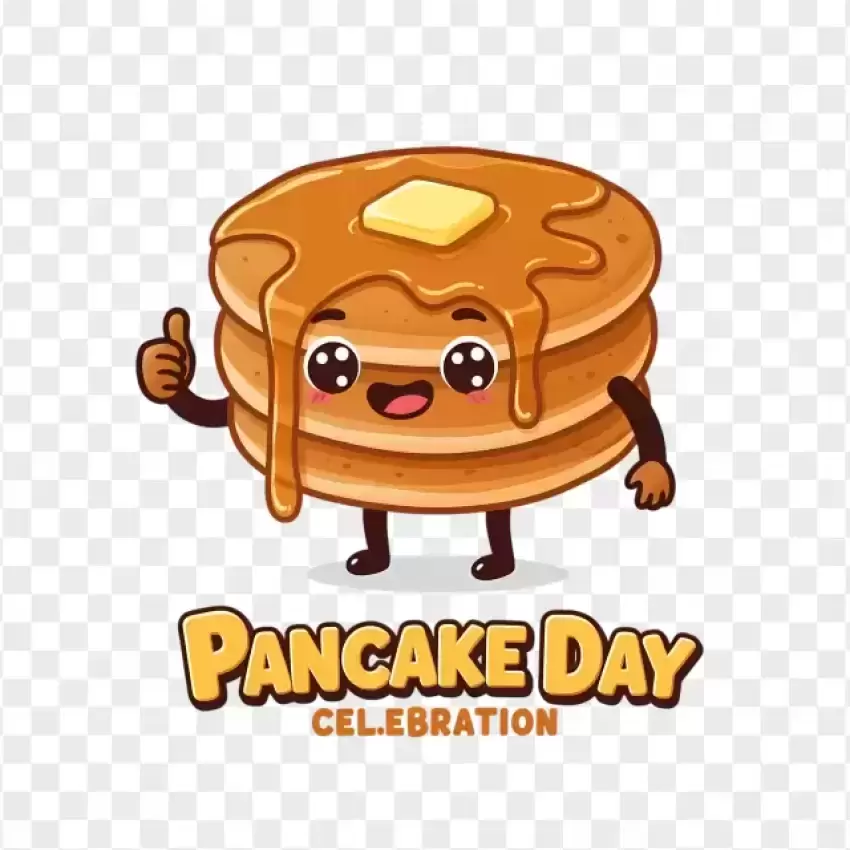 Pancake Day Celebration with Syrup Drizzle PNG