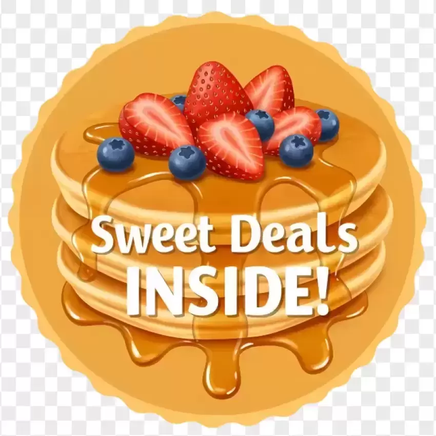 Sweet Deals Inside Pancake Promotion PNG