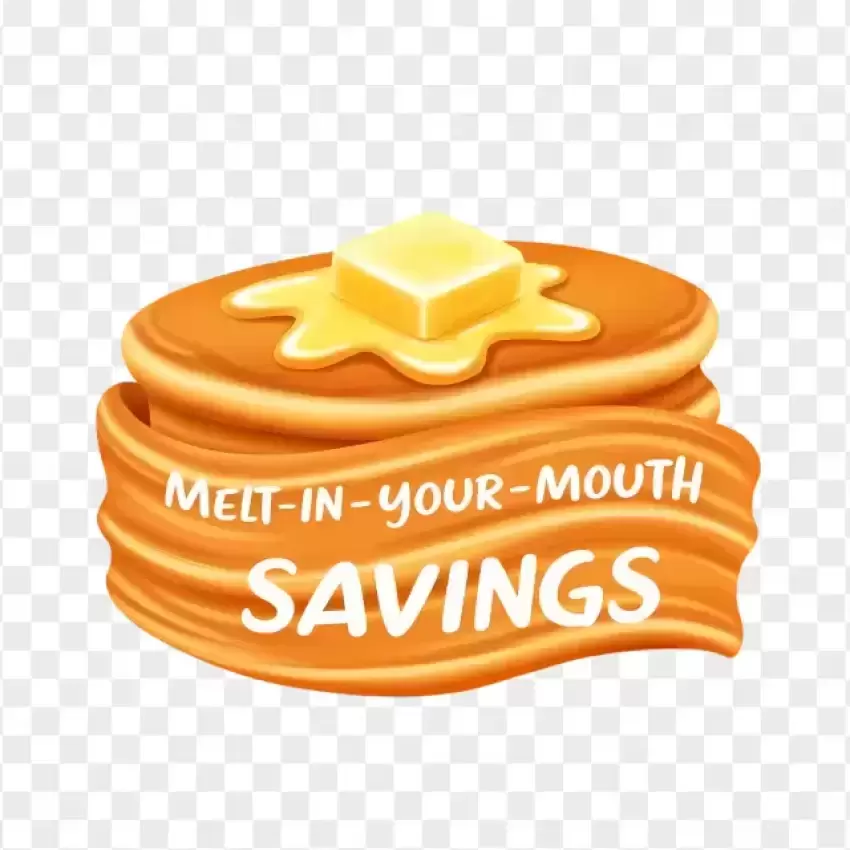 Melt-in-Your-Mouth Pancake Savings Badge PNG