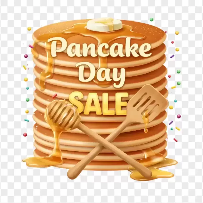 Pancake Day Sale Banner Illustration PNG