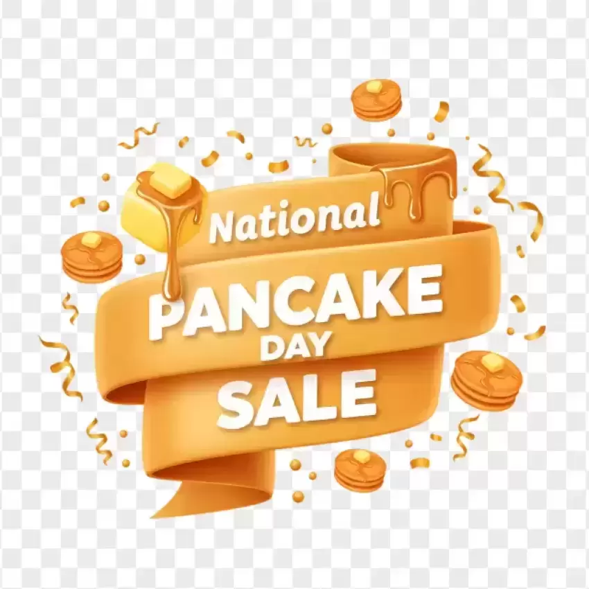 National Pancake Day Sale Badge PNG