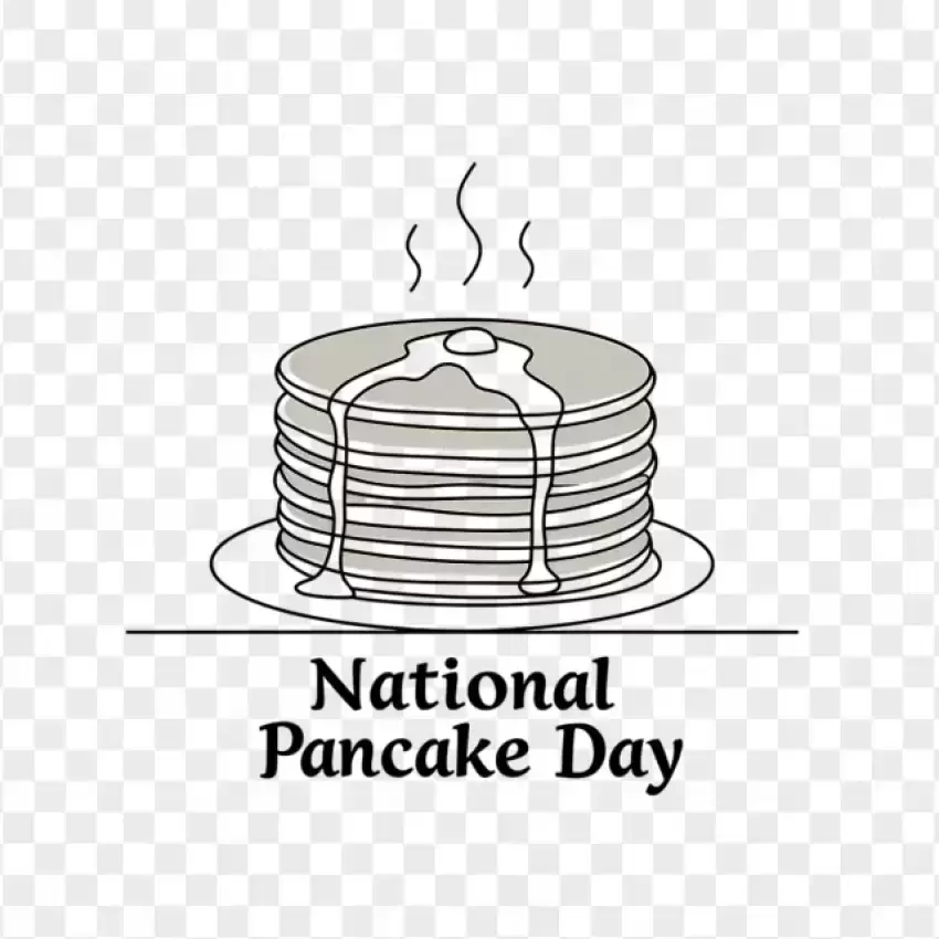 National Pancake Day Minimalist Illustration PNG