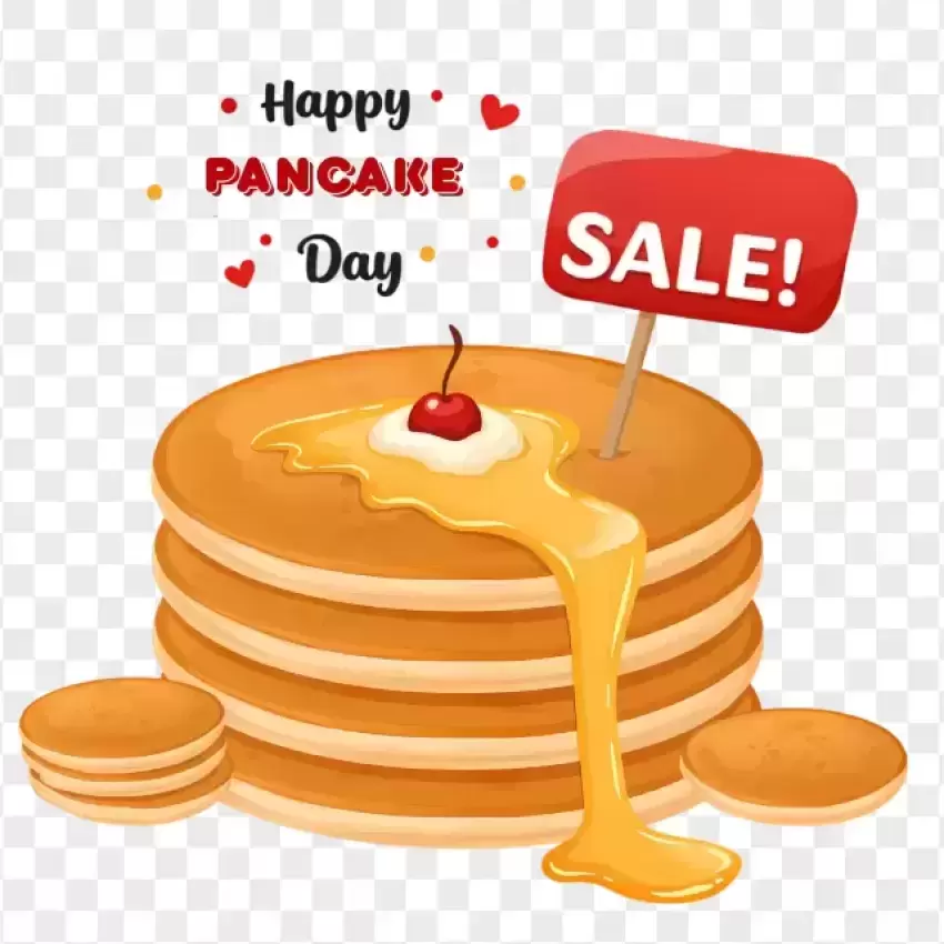 Happy Pancake Day Sale Illustration PNG