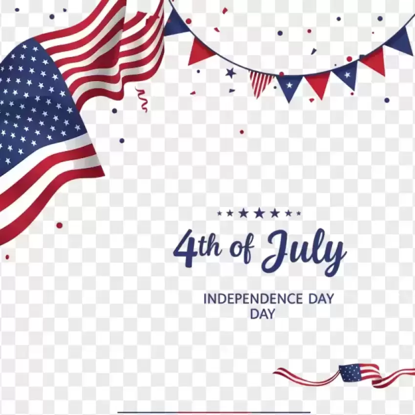 4th of July Independence Day Banner PNG