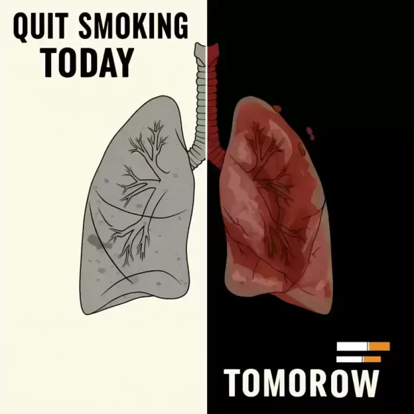 Quit Smoking Healthy Lungs Poster