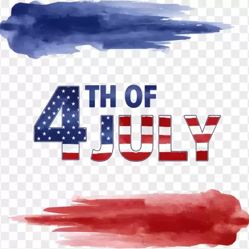 4th of July Watercolor Brush Stroke PNG