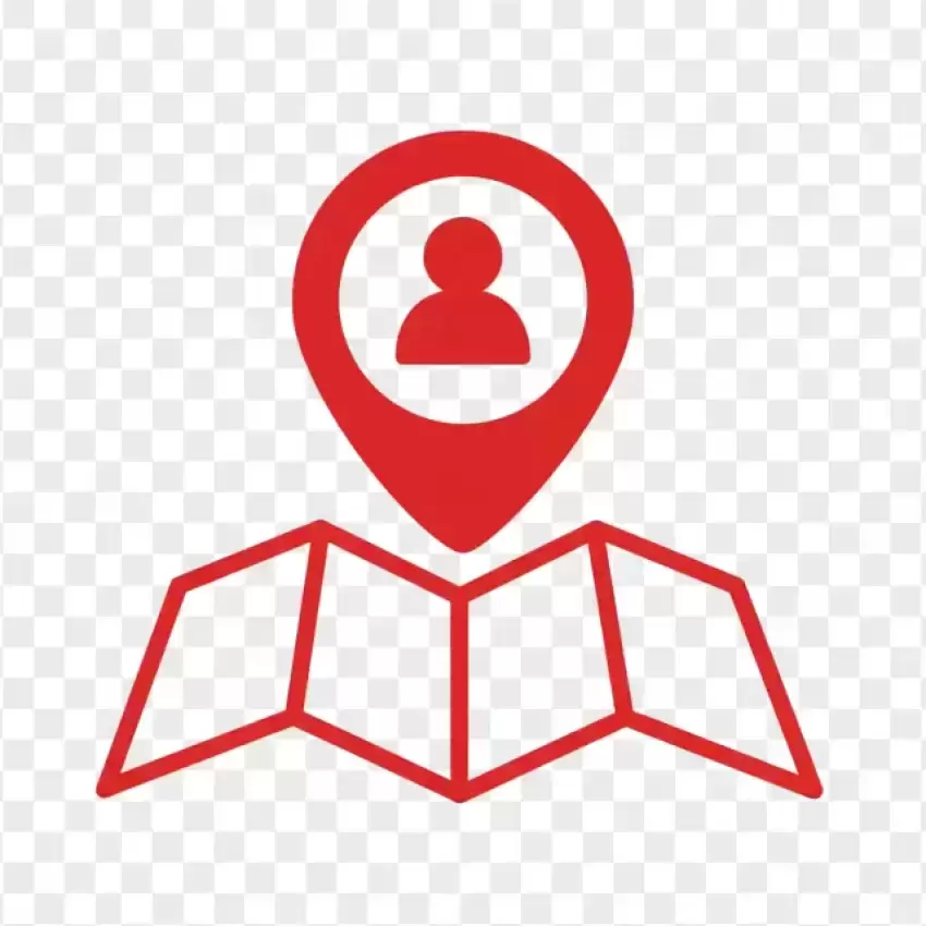 Address Location Map Flat Red Icon Outline Transparent PNG