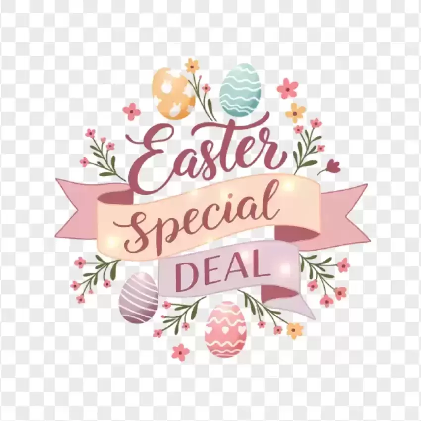 Easter Special Deal Calligraphy on Ribbon Banner