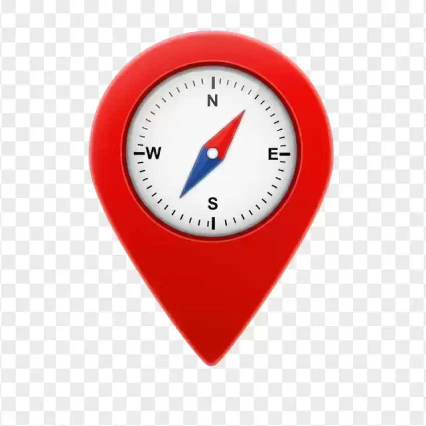 GPS Icon with a Compass Inside