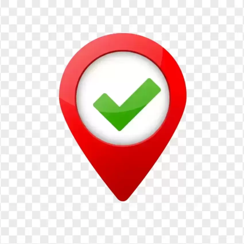 GPS Location Pin with a Checkmark