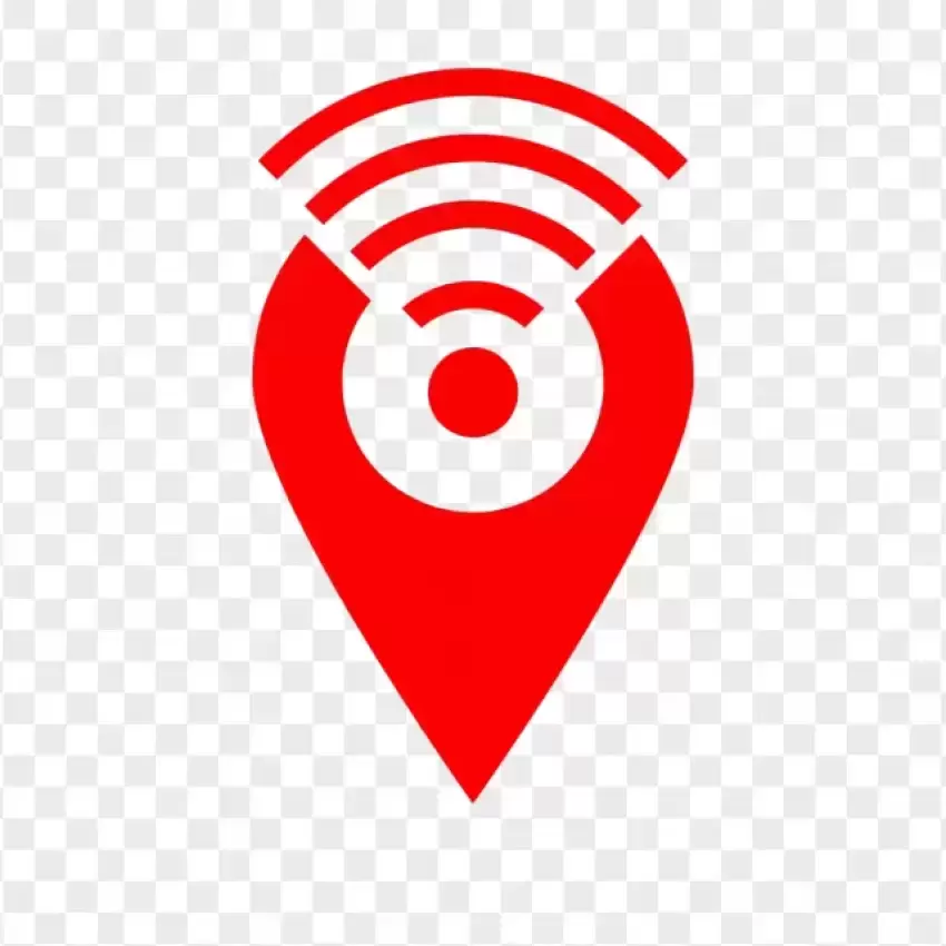 Modern red GPS location symbol