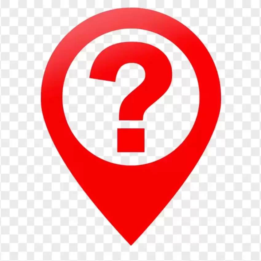 Red Location Question Mark Icon PNG