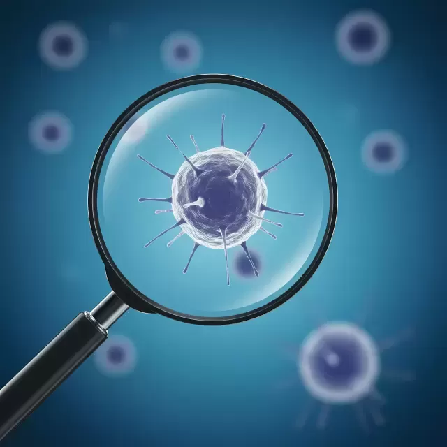 Magnified Cancer Cells Medical Screening Illustration