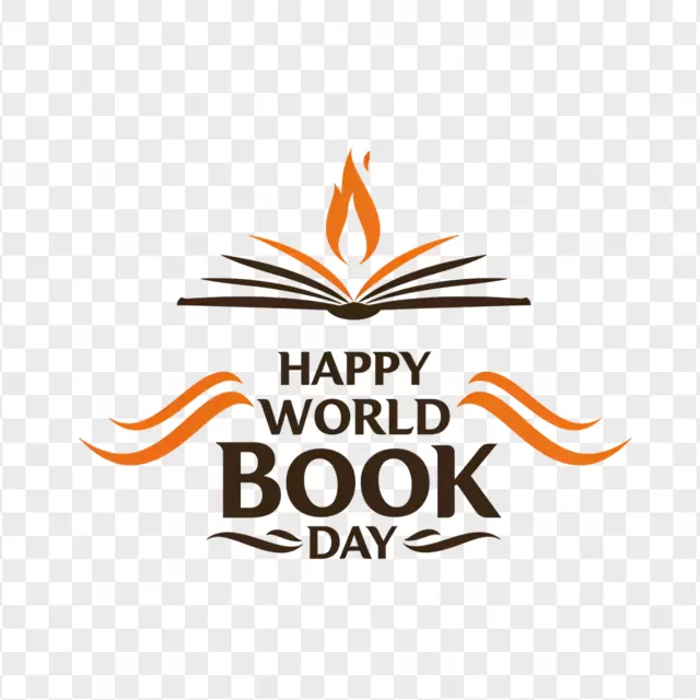 Happy World Book Day Open Book Logo PNG